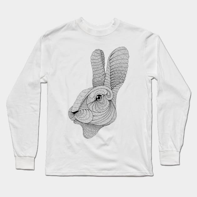 Rabbit head Long Sleeve T-Shirt by Nasitama